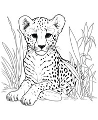 Cheetah Jungle Coloring Pages