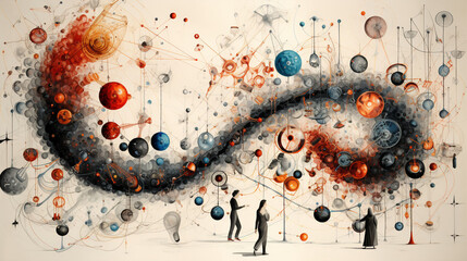 An evocative illustration of the interconnectedness of scientific discoveries and their impact 