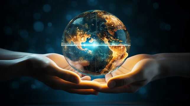 A symbolic representation of science breaking barriers and promoting peace among nations 