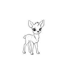 Coloring Page Outline of cartoon fawn