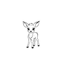 Coloring Page Outline of cartoon fawn