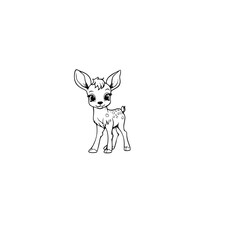 Coloring Page Outline of cartoon fawn