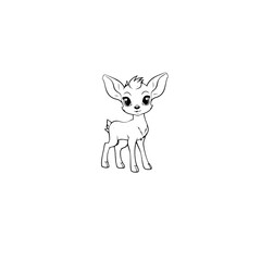 Coloring Page Outline of cartoon fawn