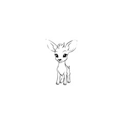 Coloring Page Outline of cartoon fawn