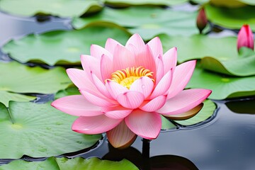 pink waterlily or lotus flower.