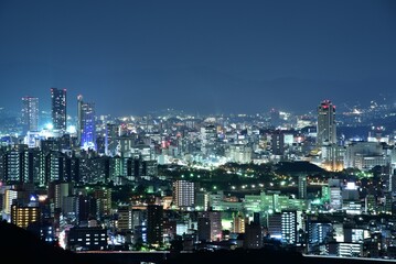 広島市街の夜景　三滝山（竜王公園）からの眺望