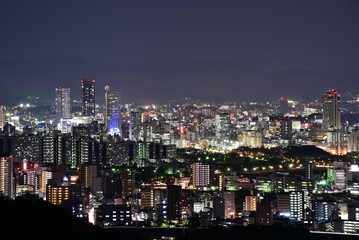 Fototapeta na wymiar 広島市街の夜景　三滝山（竜王公園）からの眺望