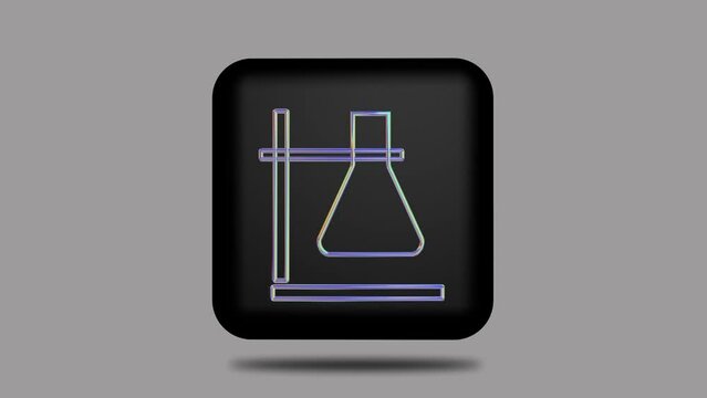 3d icon motion design. Symbol: chemical experience. video 3840x2160 px