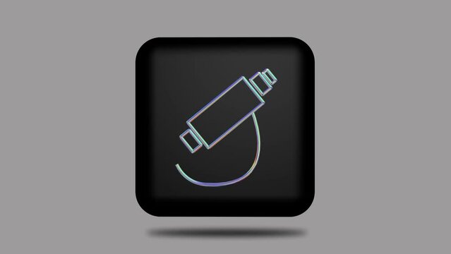 3d icon motion design. Symbol: telescope. video 3840x2160 px