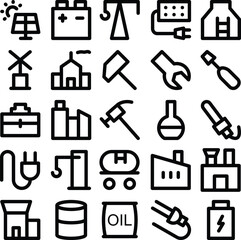 Obraz premium Set of Industrial Line Icons