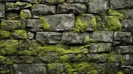 Mossy Stone Brick Wall