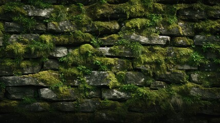 Mossy Stone Brick Wall