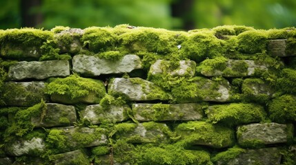 Mossy Stone Brick Wall