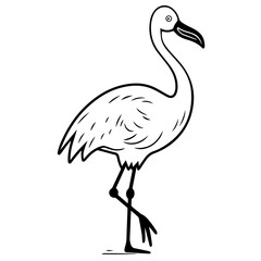 Obraz premium Flamingo chick flat vector illustration isolated on white background