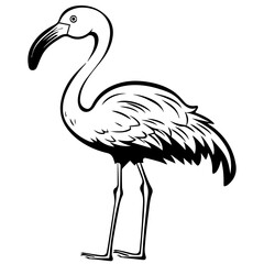 Obraz premium Flamingo chick flat vector illustration isolated on white background