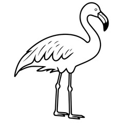 Obraz premium Flamingo chick flat vector illustration isolated on white background
