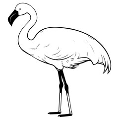 Obraz premium Flamingo chick flat vector illustration isolated on white background