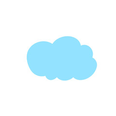 cartoon blue cloud in flat design