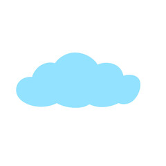cartoon blue cloud in flat design