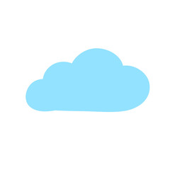 cartoon blue cloud in flat design