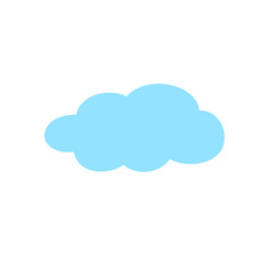 cartoon blue cloud in flat design