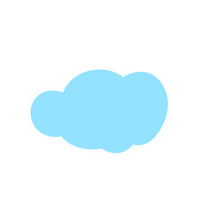 cartoon blue cloud in flat design