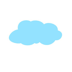 cartoon blue cloud in flat design
