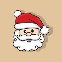 vector Illustration of a cute head Santa Claus Christmas, perfect for sticker Christmas theme character