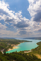 Fototapeta na wymiar Lake of Sainte-Croix in Var department, Provence, France
