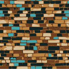 Retro mosaic abstract tiled pattern background.