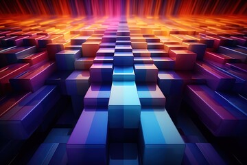Abstract background with squares and cubes