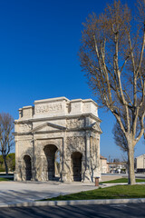 Fototapeta na wymiar Roman triumphal arch, Orange, UNESCO world heritage, Provence, France