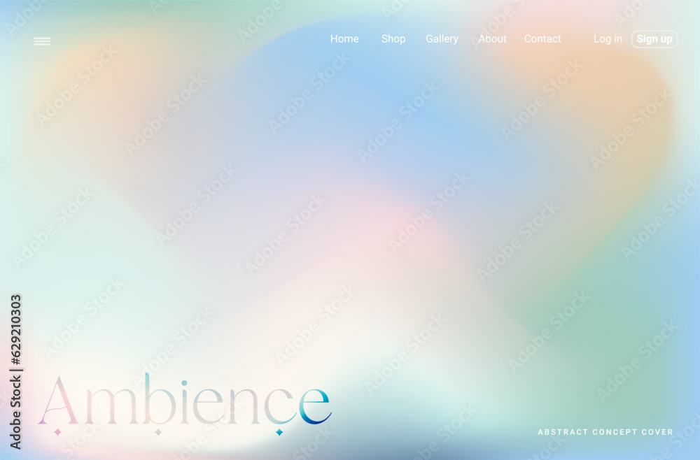 Wall mural vector mesh gradient background in soft pastel colors. abstract fluid wave illustrations in y2k. amb