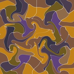 seamless pattern with waves. Abstract images flowing like water. Yellow, purple and white line