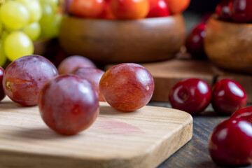 Sweet fresh cherries with other products