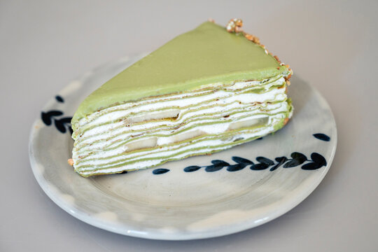 Mille cr&ecirc;pes th&eacute; vert macha 