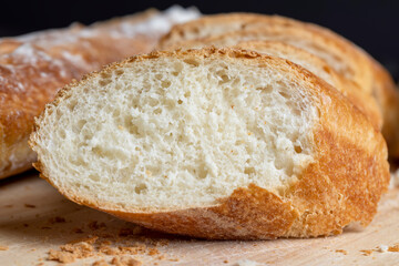 Cut white bread into pieces