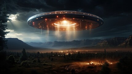 Fototapeta na wymiar Spotted a UFO. Generative AI
