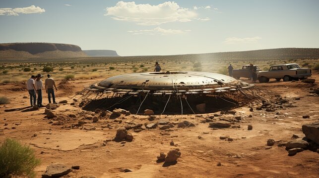 Encounter in the third phase with a UFO. Generative AI