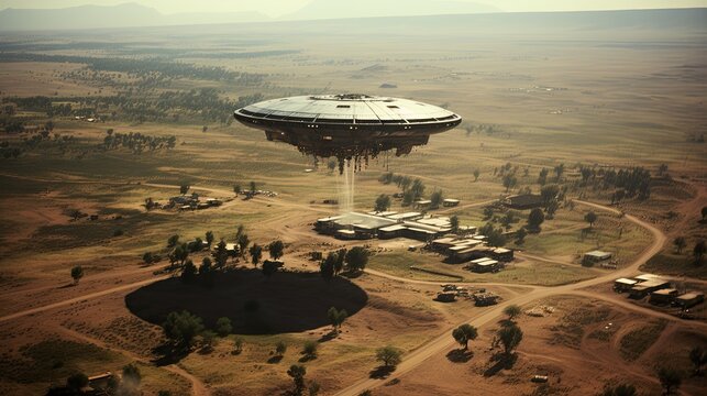 Encounter in the third phase with a UFO. Generative AI