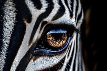 Eye of a Zebra close-up. Selective focus.