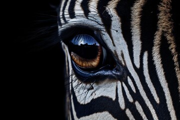 Fototapeta na wymiar Eye of a Zebra (Equus quagga) close up