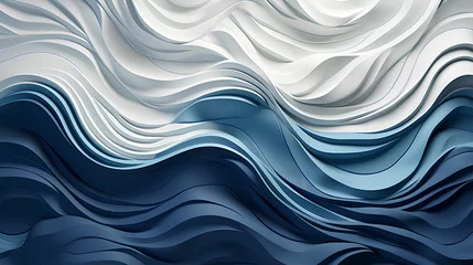 Fotobehang  abstract mural background with blue waves  © EvhKorn