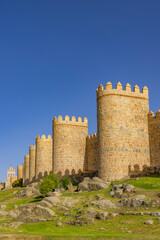Fototapeta na wymiar Medieval Walls in Avila, UNESCO site, Castile and Leon, Spain