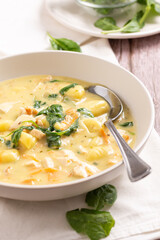Comforting Olive Garden Chicken Gnocchi Soup: Creamy Italian Delight with Tender Chicken and Potato Gnocchi in a Wholesome Aromatic Broth