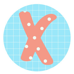 Alphabet  with polka dot pastel on blue background element