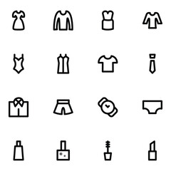 Pack of Fashion Accessories Bold Line Icons

