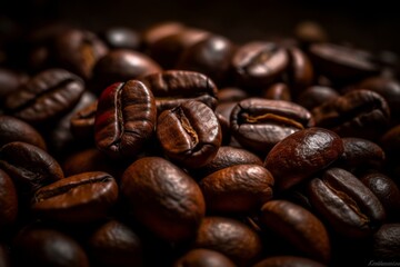 Fototapeta premium Roasted coffee beans, can be used as a background or texture