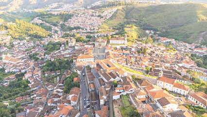 Vista aérea de Ouro Preto, Minas Gerais, Brasil