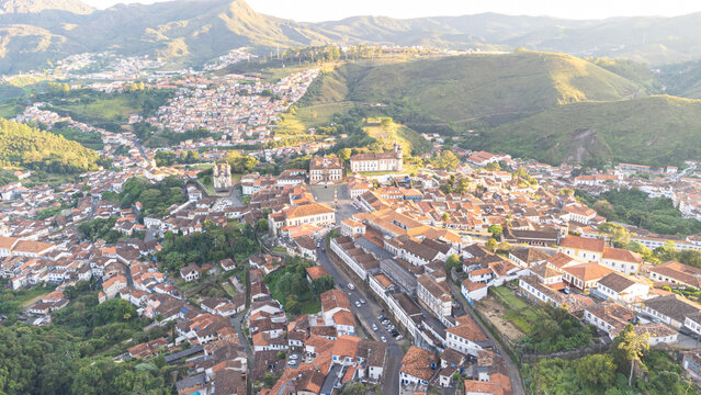Vista a&eacute;rea de Ouro Preto, Minas Gerais, Brasil